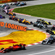 A photo of the Formula 1 grid racing its first lap of the 2019 Canadian Grand prix